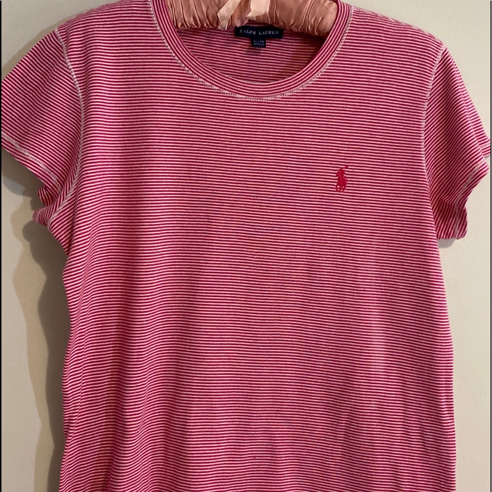 Ralph Lauren Red/White horizontal stripes t-shirt